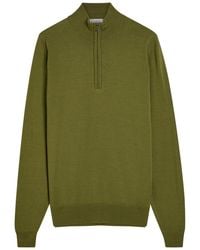 John Smedley - Tapton Quarter-Zip Merino Wool Jumper - Lyst