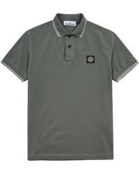 Stone Island - Logo Piqué Stretch-Cotton Polo Shirt - Lyst