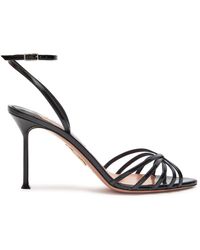 Aquazzura - Tell Me 85 Glossed Leather Sandals - Lyst