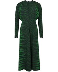 Victoria Beckham - Tiger-print Panelled Midi Dress - Lyst
