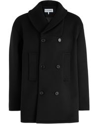 Loewe - Double-Breasted Wool Peacoat - Lyst