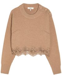 Chloé - Lace-Trim Wool And Cashmere-Blend Jumper - Lyst