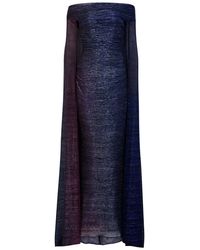 Talbot Runhof - Cape-effect Metallic-weave Gown - Lyst