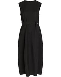 Studio Nicholson - Belted Woven Midi Dress - Lyst