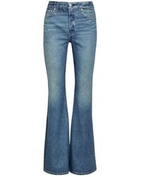 Rag & Bone - Dahlia Denim-Print Flared-Leg Trousers - Lyst