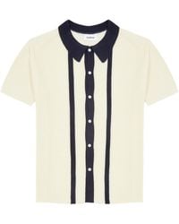 Soulland - Ciel Striped Ribbed-Knit Polo Shirt - Lyst