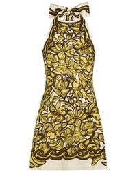 ALÉMAIS - Mona Printed Halterneck Hemp Mini Dress - Lyst