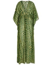 Johanna Ortiz - Secret Garden Patterned Georgette Maxi Kaftan Dress - Lyst