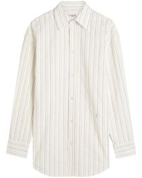 Saint Laurent - Logo Stripe-Embroidered Cotton Shirt - Lyst