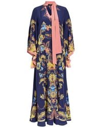 Etro - Printed Scarf-Effect Silk Maxi Dress - Lyst