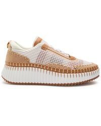 Chloé - Nama Panelled Knitted Sneakers - Lyst