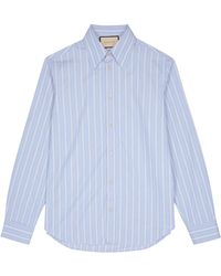 Gucci - Striped Cotton-Poplin Shirt - Lyst