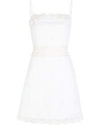 STAUD - Amalina Lace And Linen Mini Dress - Lyst