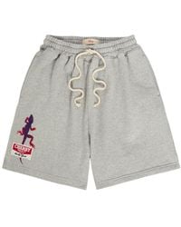 CHERRY LA - Gecko Embroidered Cotton-Blend Sweatshorts - Lyst
