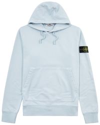 Stone Island - Logo Hooded Cotton Sweatshirt - Lyst