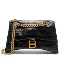 Balenciaga - Crush Small Crocodile-effect Leather Shoulder Bag - Lyst