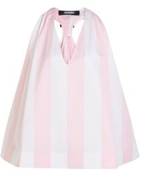 Jacquemus - Le Haut Norma Striped Cotton-Poplin Top - Lyst