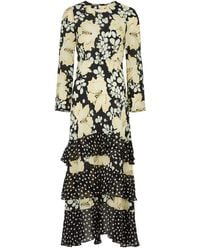 RIXO London - Johanne Floral-print Silk Maxi Dress - Lyst