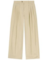Calvin Klein - Baxter Pleated Wide-Leg Cotton Trousers - Lyst