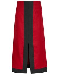 LIBEROWE - Ruth Panelled Linen Midi Skirt - Lyst