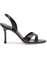 Manolo Blahnik - Callasli 90 Leather Slingback Sandals - Lyst