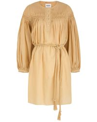 Isabel Marant - Adeliani Gathered Cotton-Blend Mini Dress - Lyst
