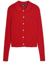 Polo Ralph Lauren - Logo-Embroidered Cable-Knit Cotton Cardigan - Lyst