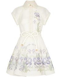 Zimmermann - Natura Floral-Print Organza Mini Dress - Lyst