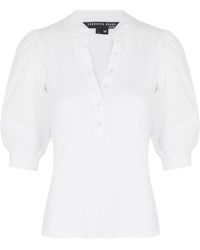 Veronica Beard - Coralee Ribbed Stretch-cotton Top - Lyst
