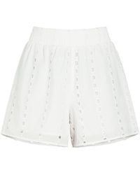 Anine Bing - Kam Embroidered Cotton Shorts - Lyst