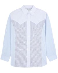 Maison Margiela - Panelled Striped Cotton Shirt - Lyst