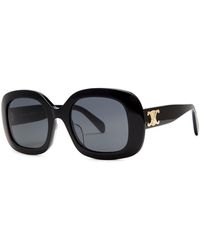 Celine Oval-frame Sunglasses in White | Lyst