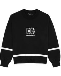 Dolce & Gabbana - Logo-flocked Cotton Sweatshirt - Lyst