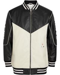 AN-Y1 - Racing Quilted Colour-Blocked Leather Bomber Jacket - Lyst