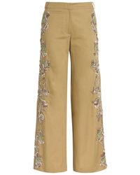 Christopher Esber - Duke Floral-Embellished Twill Trousers - Lyst