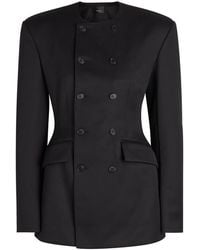 Wardrobe NYC - X Rhw Double-Breasted Wool-Blend Mini Blazer Dress - Lyst
