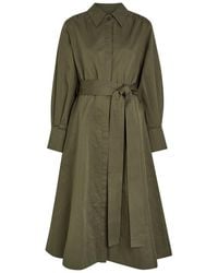 JOSEPH - Ziane Belted Cotton -Blend Midi Shirt Dress - Lyst