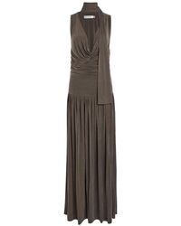 AYA MUSE - Alyve Scarf-Effect Brushed Jersey Maxi Dress - Lyst