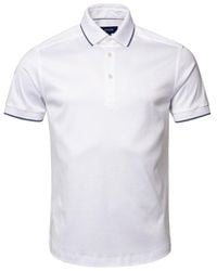 Eton White Filo Di Scozia Polo Contemporary Fit Shirt - Short Sleeve