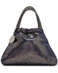 Stella McCartney - Falabella Mini Drawstring Metallic Faux Suede Tote Bag - Lyst