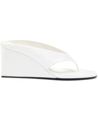 Alaïa - Tong 75 Satin Wedge-Heeled Mules - Lyst