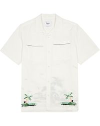 Wax London - Newton Embroidered Cotton-Blend Shirt - Lyst