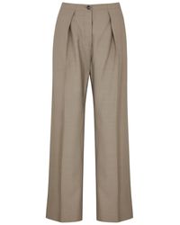 Acne Studios - Pleated Straight-leg Woven Trousers - Lyst
