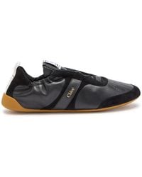 Chloé - Kick Panelled Grained Leather Sneakers - Lyst