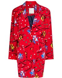 Blazé Milano - Honeybelle Printed Silk Mini Shirt Dress - Lyst