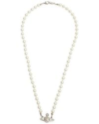 Vivienne Westwood - Mini Bas Relief Faux Pearl Necklace - Lyst