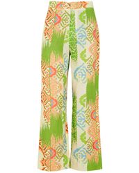Never Fully Dressed - Marra Printed Cotton-blend Trousers - Lyst