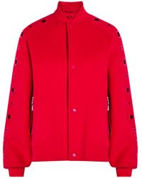 MAX&Co. - Eyelet-Embellished Wool Bomber Jacket - Lyst