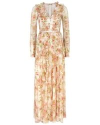 Needle & Thread - Peony Promise Floral-Print Ruffled Tulle Gown - Lyst