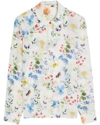 Alice + Olivia - Willa Floral Print Silk Shirt - Lyst
